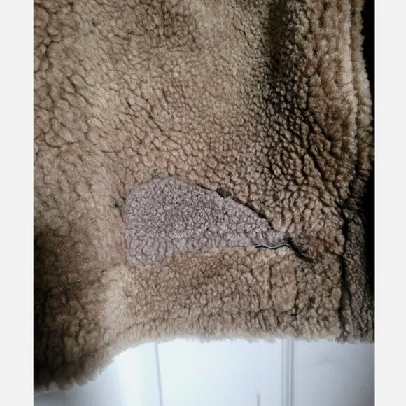 VTG Sheepskin Shearling B3 Hooded Flight Bomber Jacket Handmade Leather Men's L - Picture 15 of 16